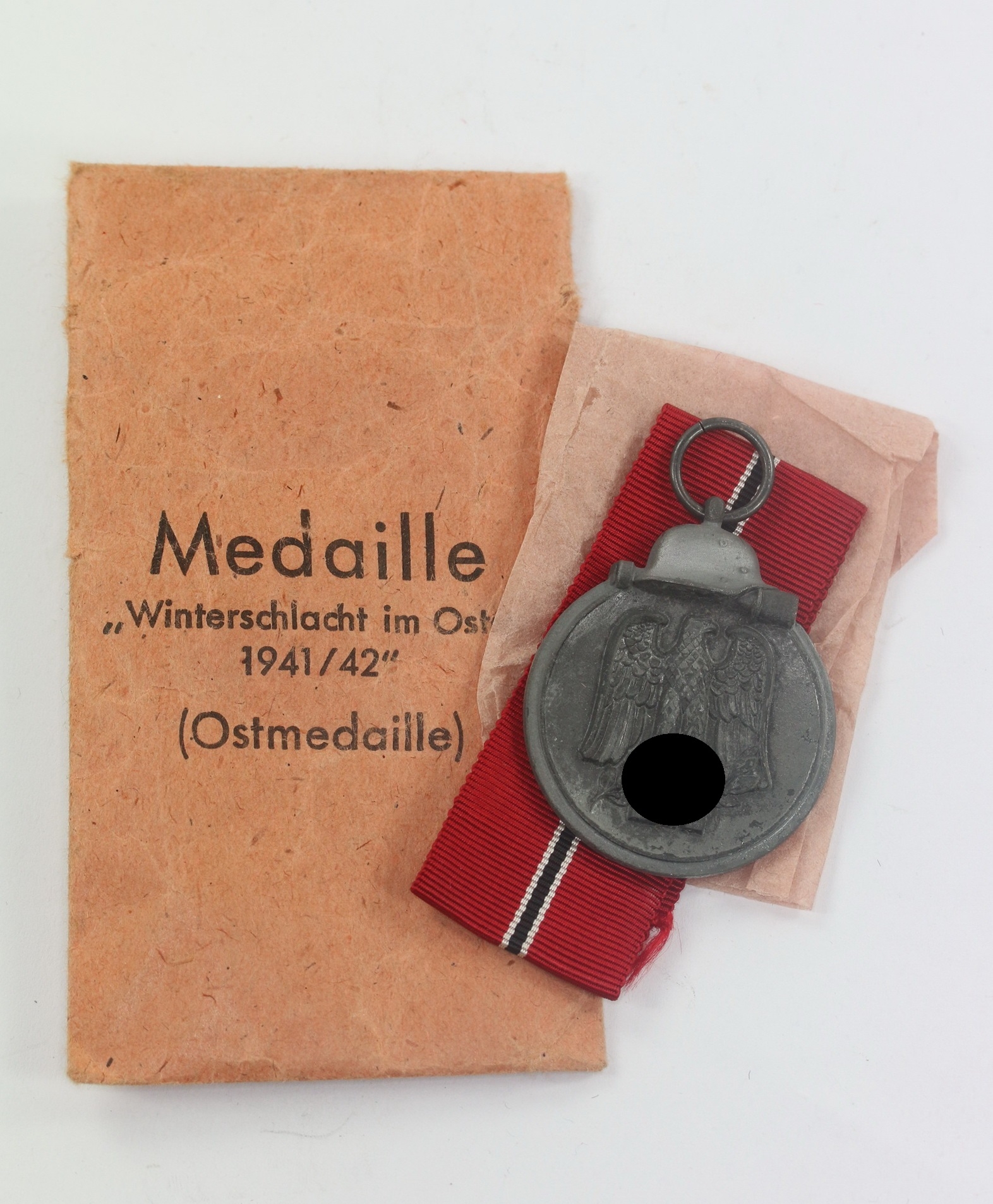 ostmedaille_hst Ostmedaille, Hst. 55, in Verleihungstüte J.E. Hammer & Sohn, Geringswalde – Bild 1