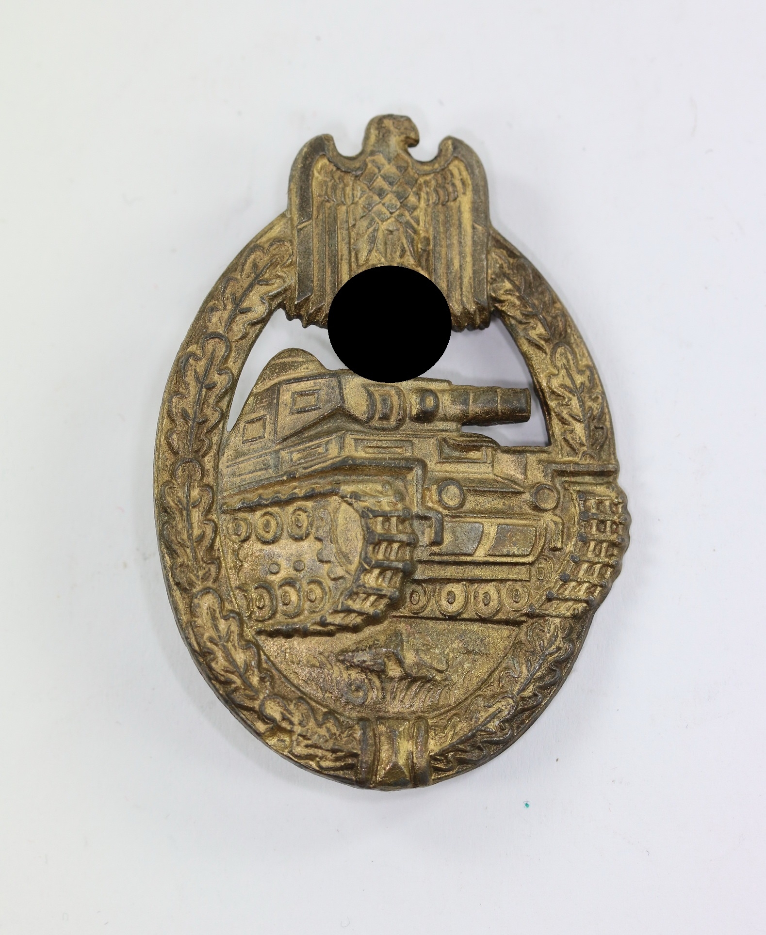 panzer_kampfabzeichen_bronze_wiedmann_breite_nadel_1__1 Panzerkampfabzeichen in Bronze, Hst. ÜÜ, breite Nadel (!) – Bild 1