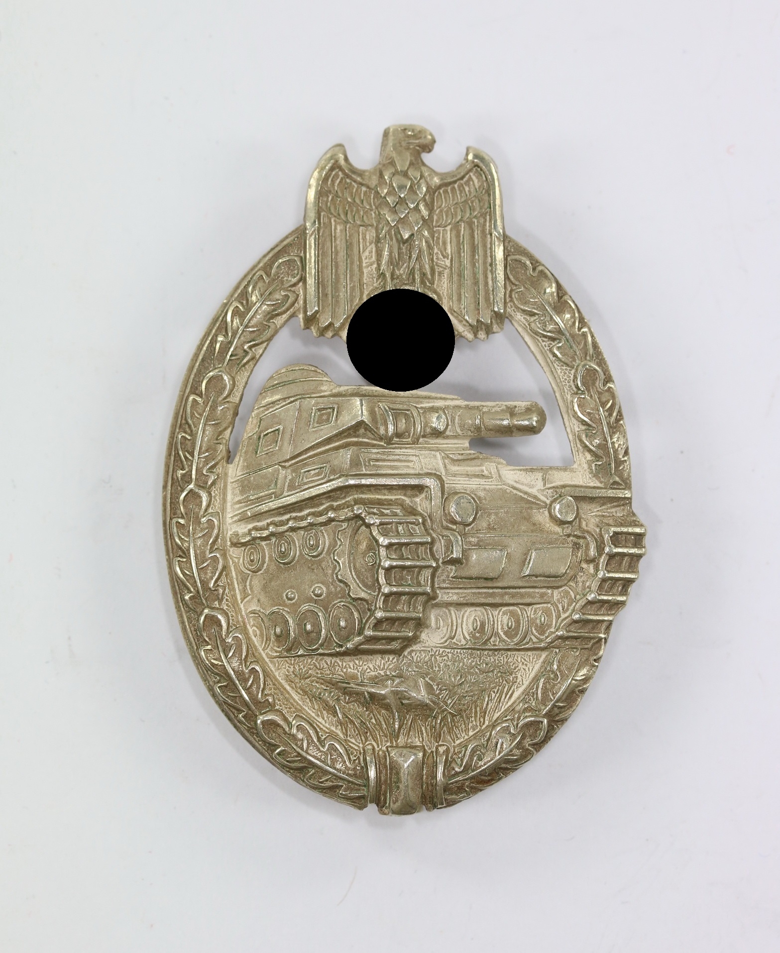 panzer_kampfabzeichen_silber_juncker_oprsche_neusilber_1__1 Silver Panzer Assault Badge. Type Juncker, Nickel Silver. – Bild 1