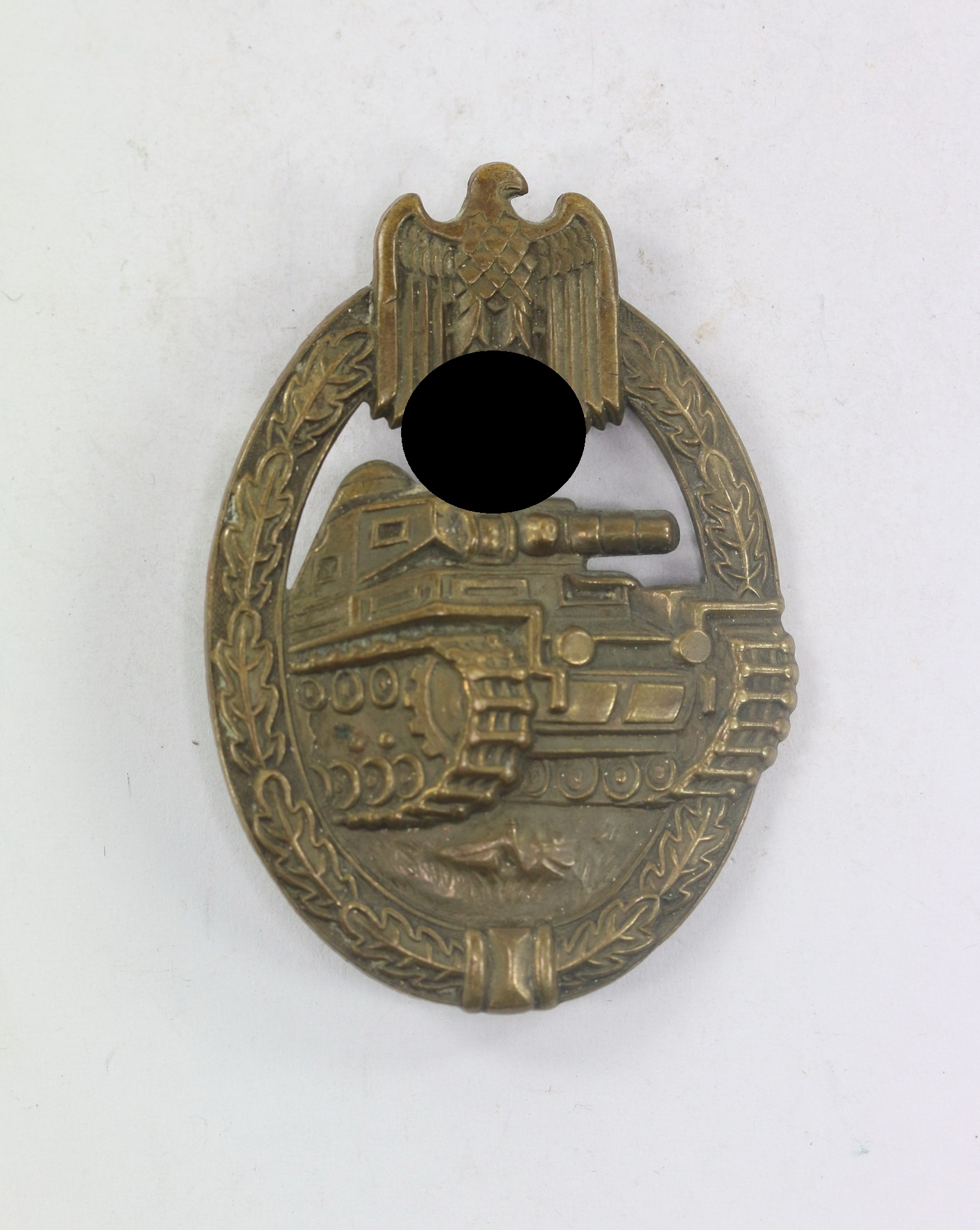 Bronze Panzer Assault Badge. Type Otto Schickle, Pforzheim, Tombak. – Bild 1