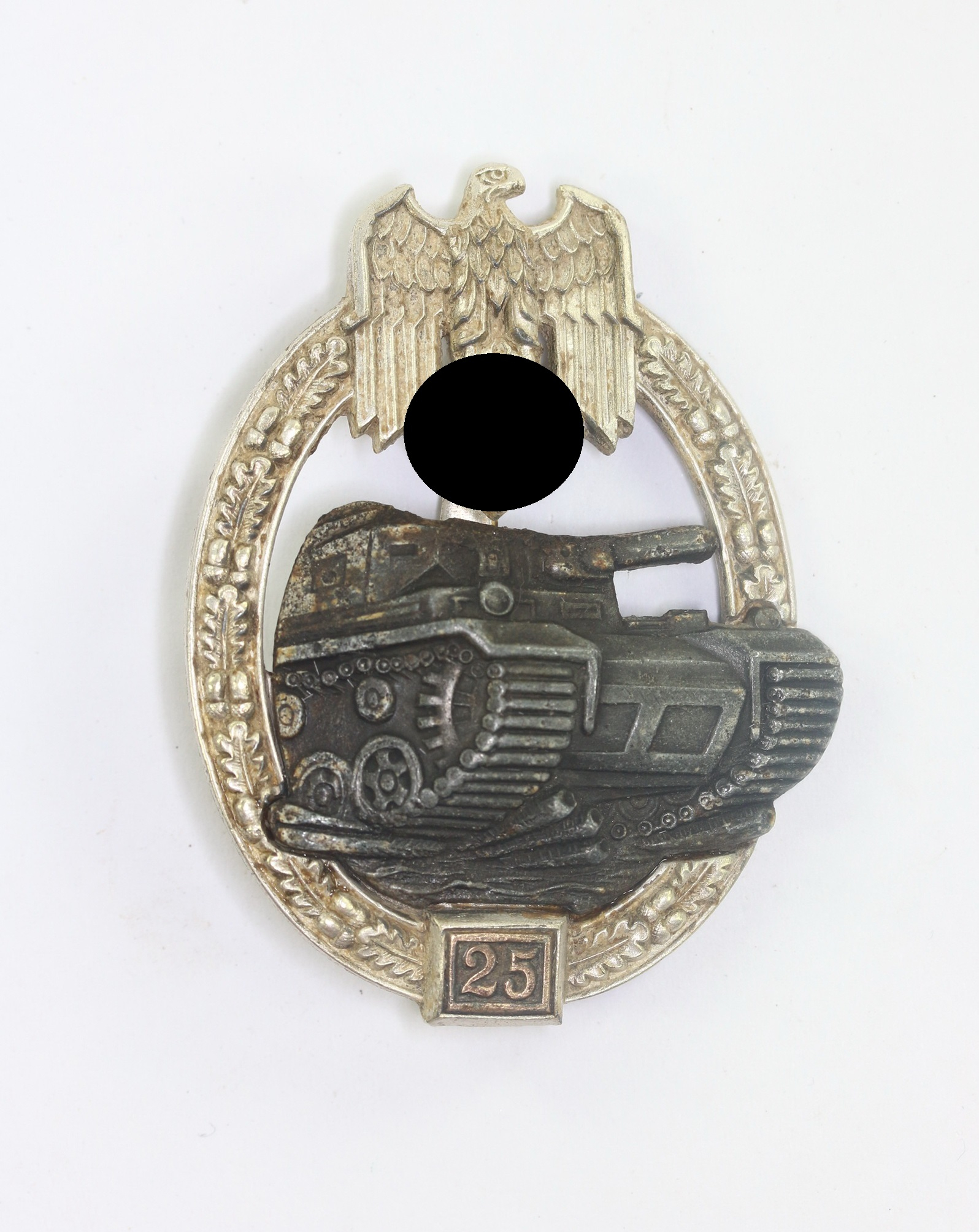 Silver Panzer Assault Badge with Number Box 25. Typ Josef Feix & Söhne, Gablonz (JFS) – Bild 1
