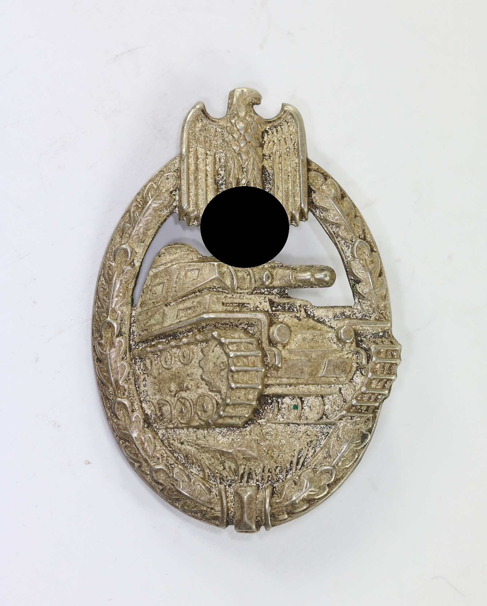 panzerkampfabzeichen_silber_c Silver Panzer Assault Badge. Type Juncker, Nickel Silver. – Bild 1