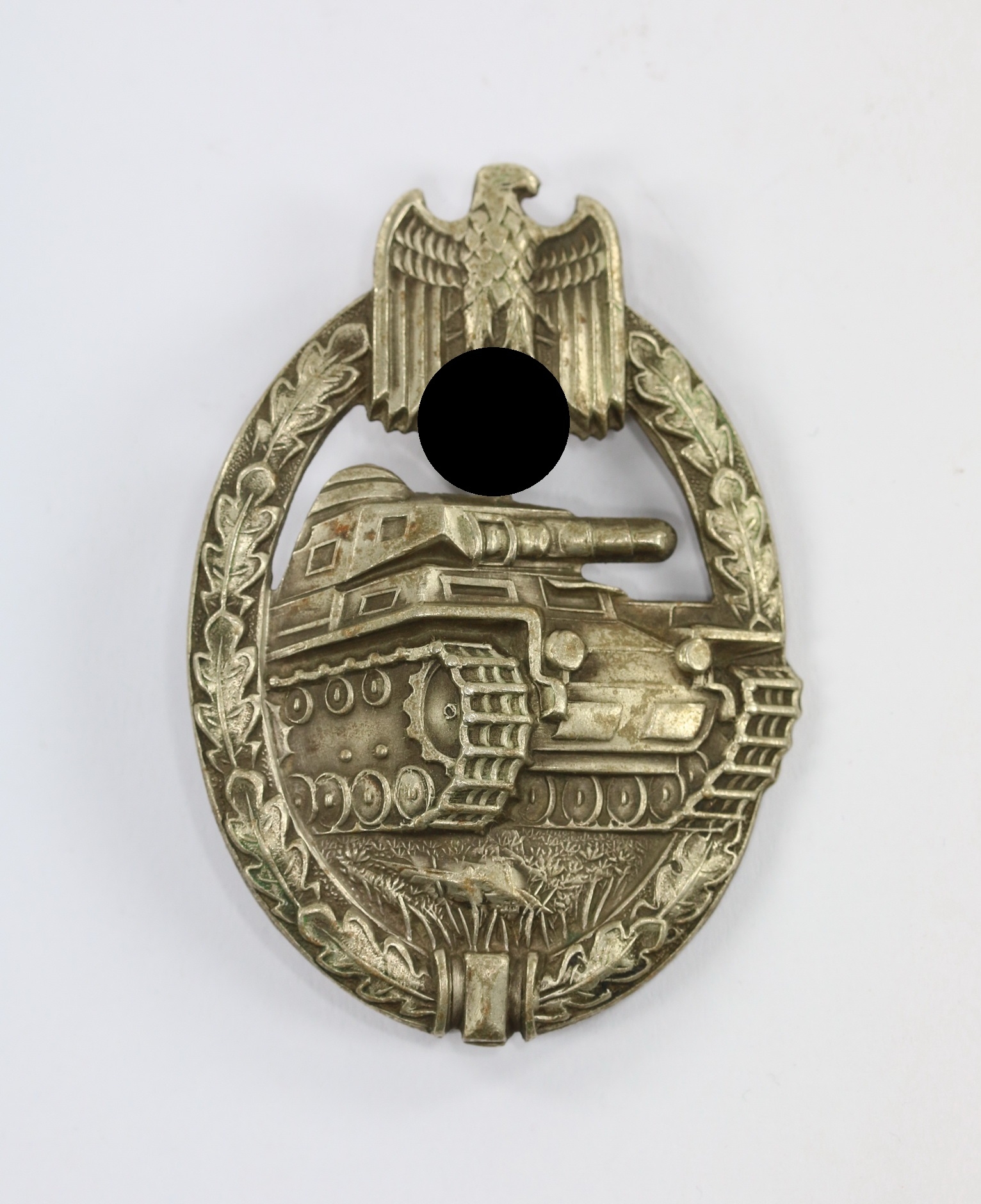 panzerkampfabzeichen_silber_panzer_abzeichen_c Silver Panzer Assault Badge. Type Juncker, Nickel Silver. – Bild 1