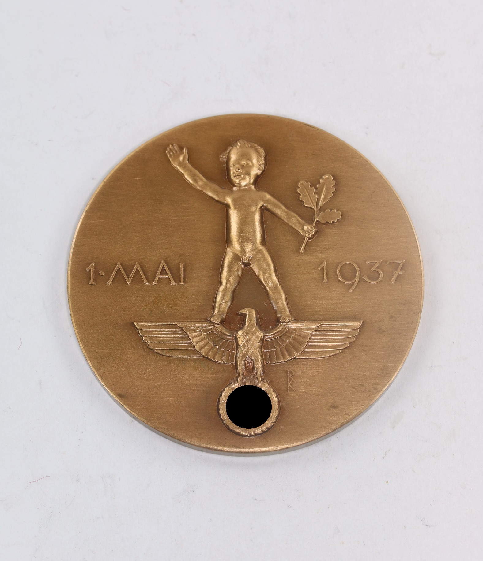 Plakette, Nationaler Feiertag des Deutschen Volkes 1937, Hst. Deschler München – Bild 1