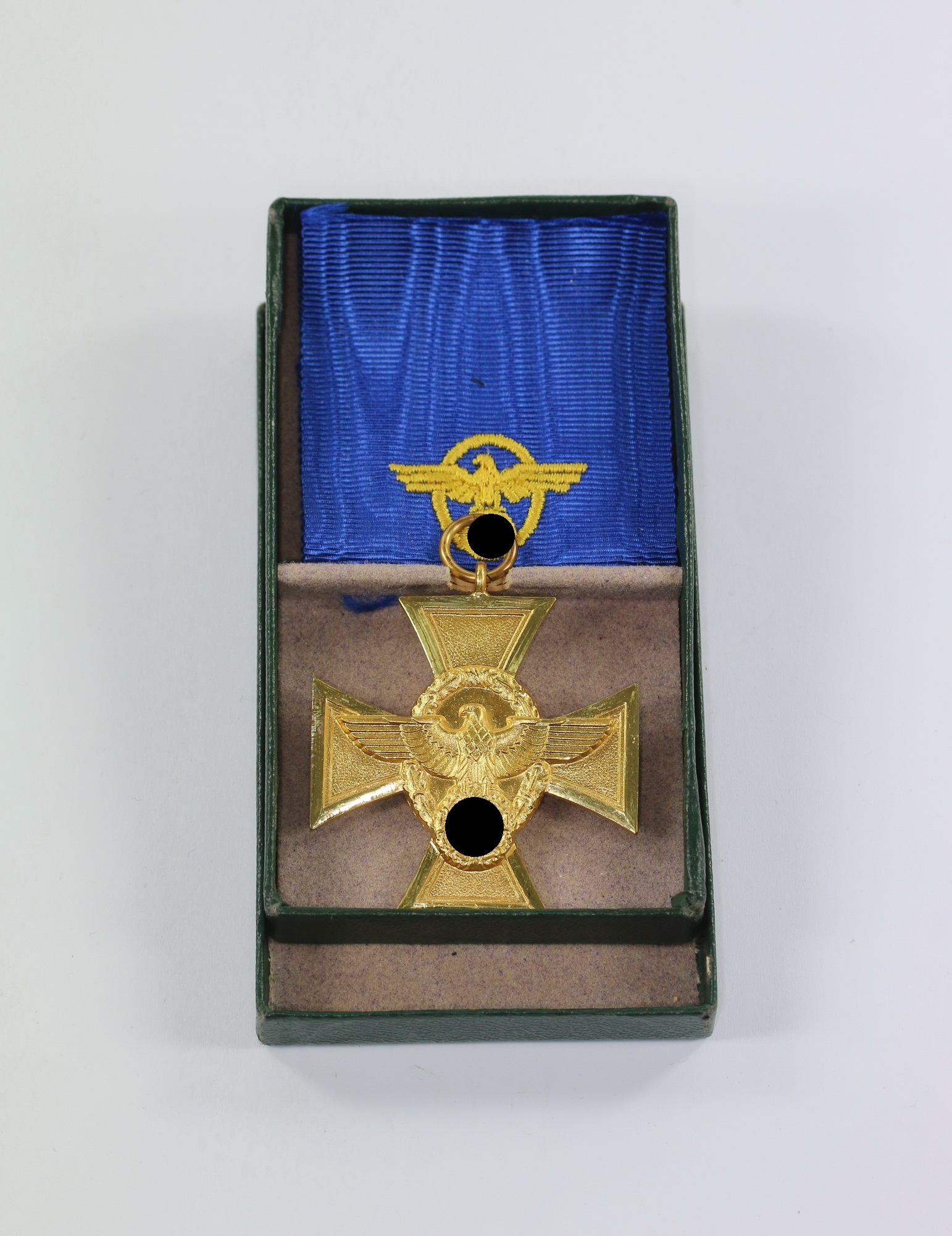 Cased Police Police Gold Loyal Service Cross for 25 Years.  – Bild 1