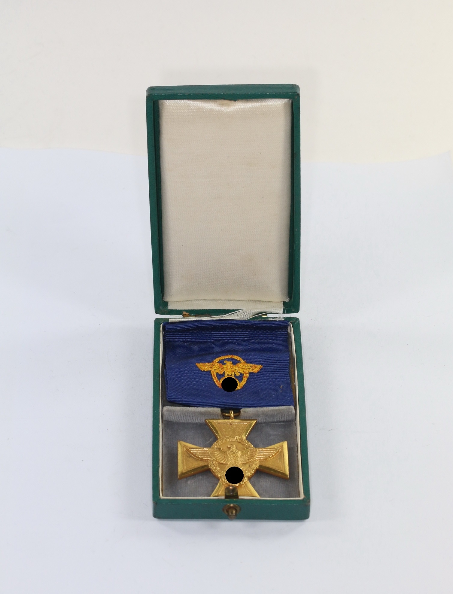 Polizei-Dienstauszeichnung in Gold (25 Jahre), im Etui, 1. Form, Für Treue Dienste in der Polizei – Bild 1