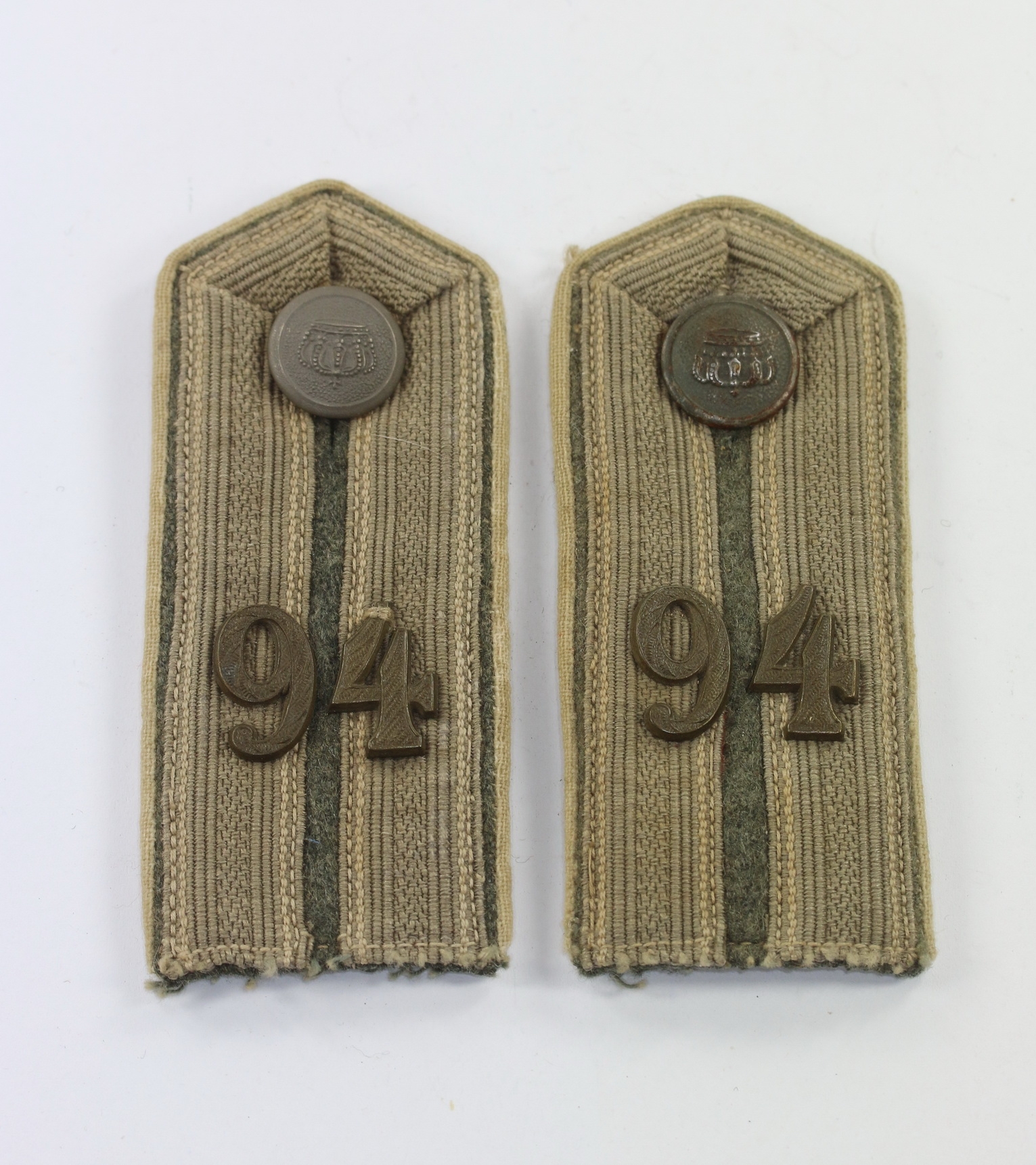 preu_en_1 Prussia, WW1, Pair of Shoulder Straps for Auxiliary Officer with Infanterie Regiment Nr. 94 - Großherzog von Sachsen – Bild 1