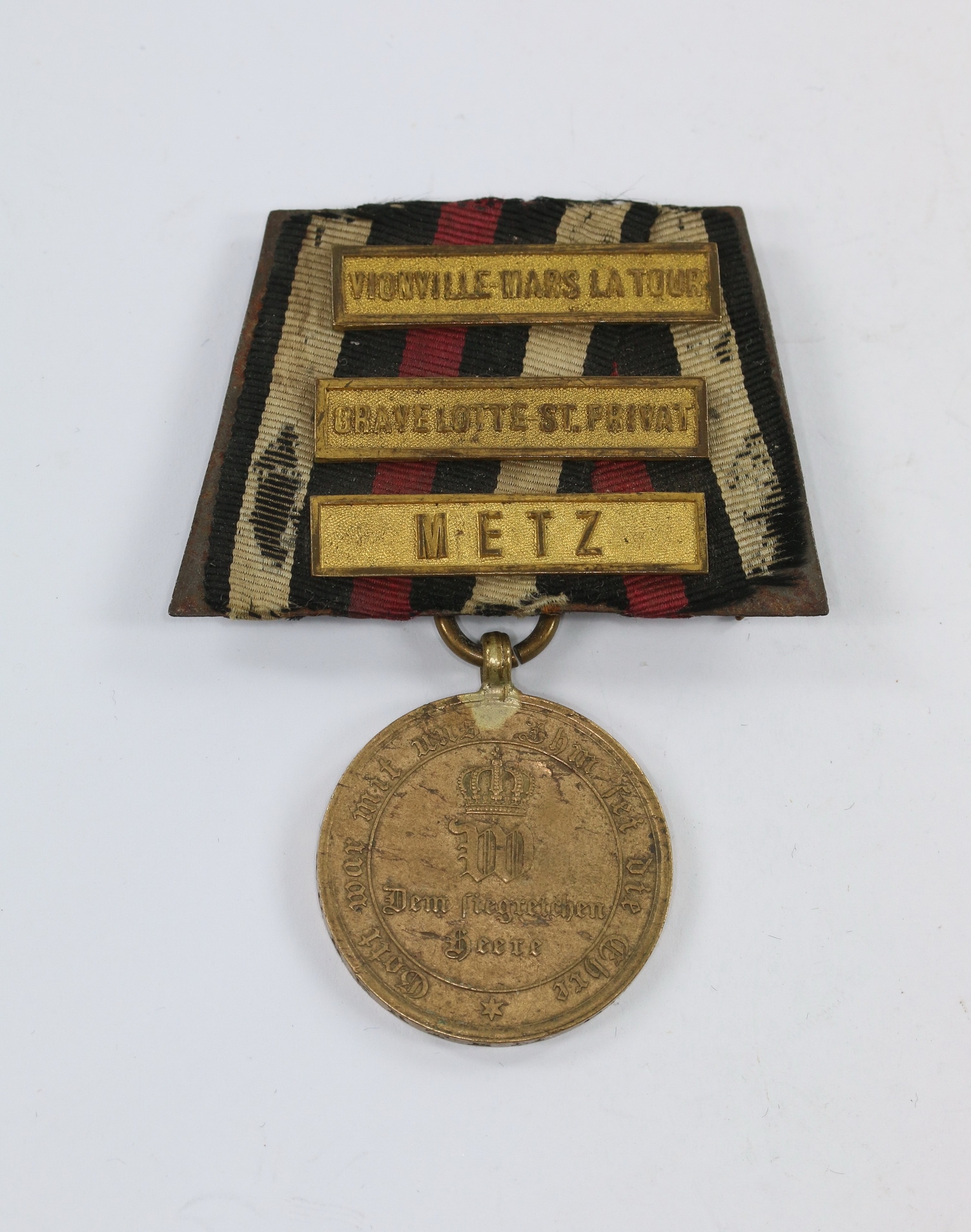 Preußen, Einzelspange Kriegsdenkmünze für Kämpfer 1870, mit drei Gefechtsspangen – Bild 1