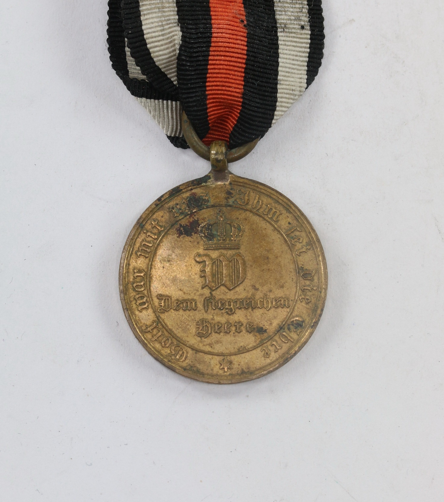 preu_en_kriegsdenkm_nze_f_r_k_mpfer_1870_ranschrift_aus_erobertem_geschuetz_1__1_4nd Prussian War Medal for Combatants 1870. – Bild 1