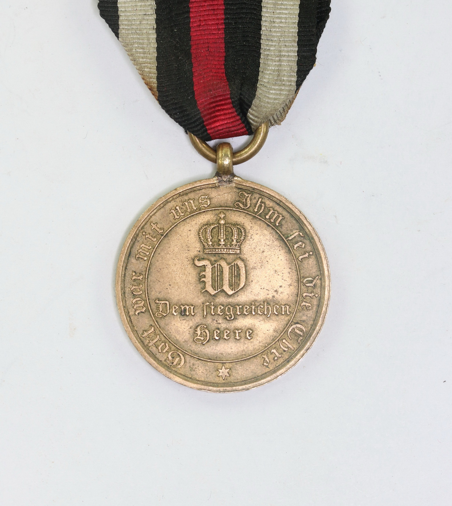 preu_en_kriegsdenkm_nze_f_r_k_mpfer_1870_ranschrift_aus_erobertem_geschuetz_1__4_4nd Prussia, War Medal 1870 for Combatants. AUS EROBERTEM GESCHUETZ – Bild 1