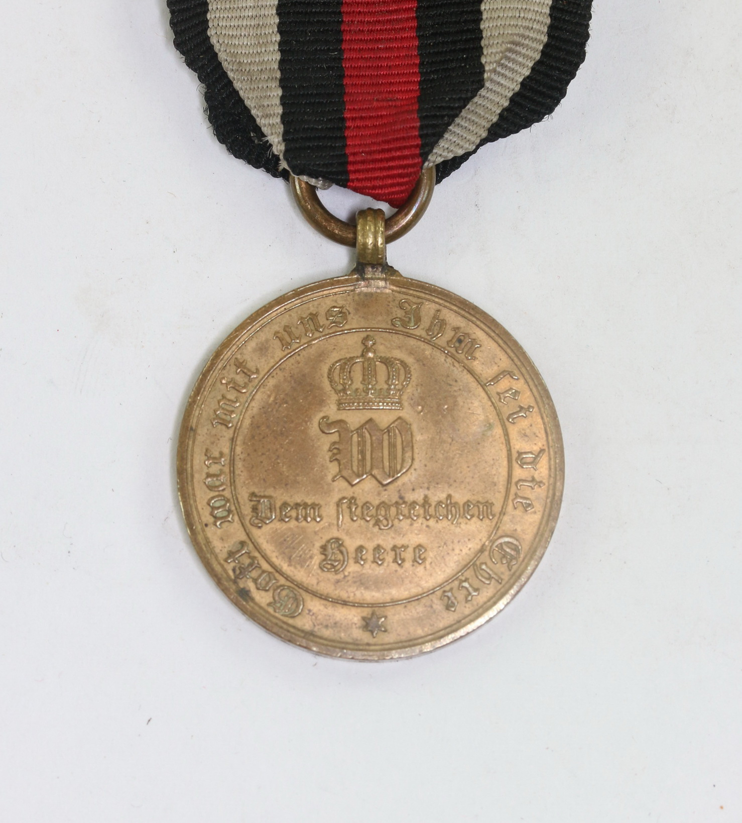 preu_en_kriegsdenkm_nze_f_r_k_mpfer_1870_ranschrift_aus_erobertem_geschuetz_1__6 Preußen, Kriegsdenkmünze für Kämpfer 1870, Ranschrift AUS EROBERTEM GESCHUETZ – Bild 1