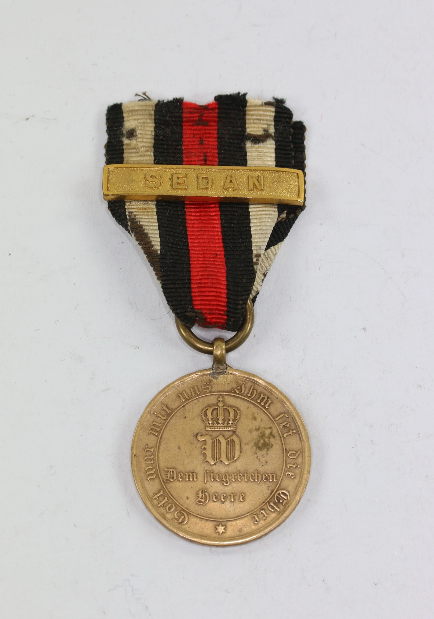 Preußen, Kriegsdenkmünze für Kämpfer 1870, Ranschrift, Gefechtsspange Sedan – Bild 1