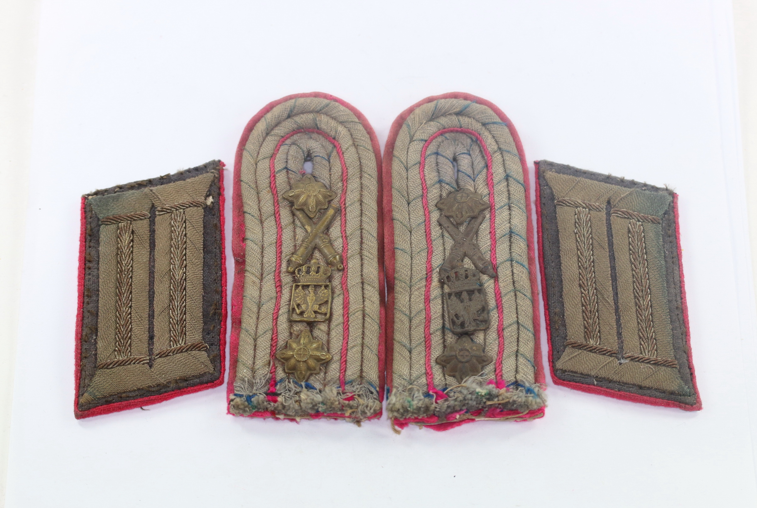 Prussia, Pair of Shoulder Straps + Collar Patches for a Technical Civil Servant with Artillery.  – Bild 1