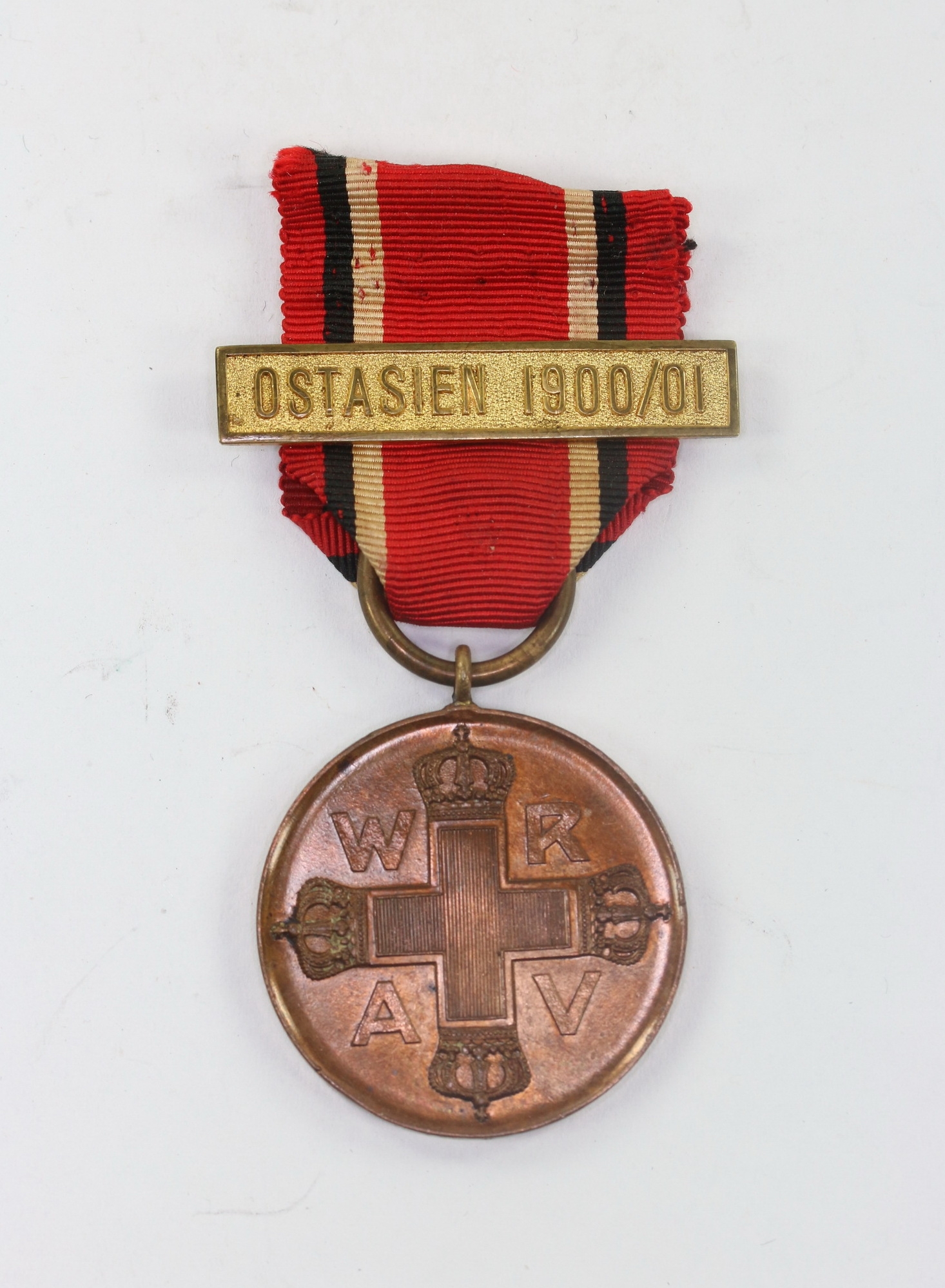 rote_kreuz_medaille_3 Rote Kreuz Medaille 3. Klasse, Bronze mit Bandspange "OSTASIEN 1900/01" (!) – Bild 1