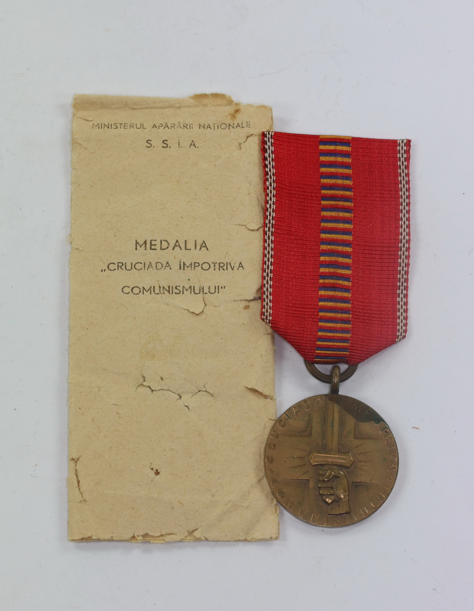 Romanian Crusade Against Communism Medal in Envelope - Romania Recunoscatoare – Bild 1