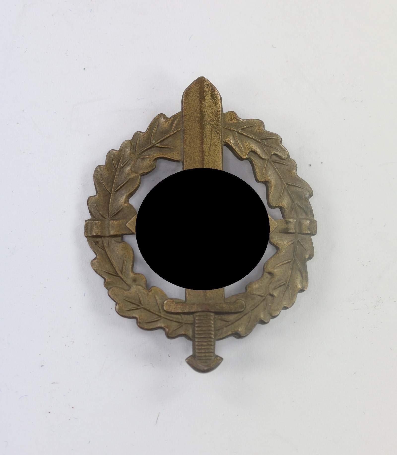 sa_wehrabzeichen_in_bronze_hst SA Wehrabzeichen in Bronze, Hst. E. Schneider Lüdenscheid, Eigentum D. S.A. Sportabz. Hauptstelle – Bild 1