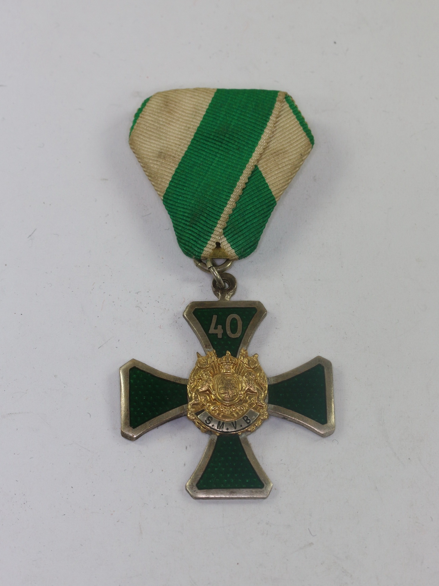 Saxony, 2nd Class Medal for 40 Years with the Saxony Veterans Association (S.M.V.B.). Maker Glaser & Sohn.  – Bild 1