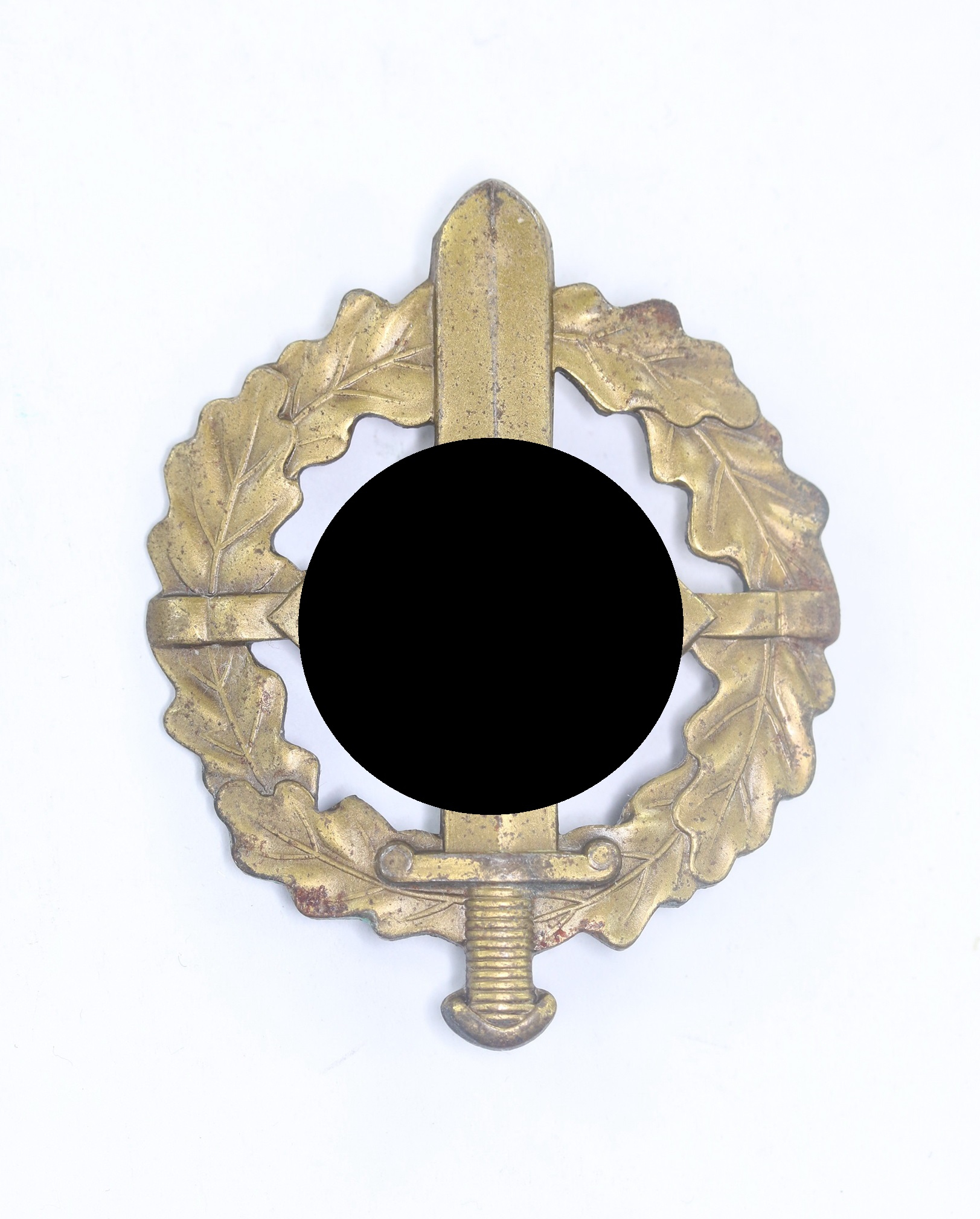 Bronze SA Military Sport Badge, Eigentum d. Sportabzeichen haup. Stelle. Maker Fechler Bernsbach/SA – Bild 1