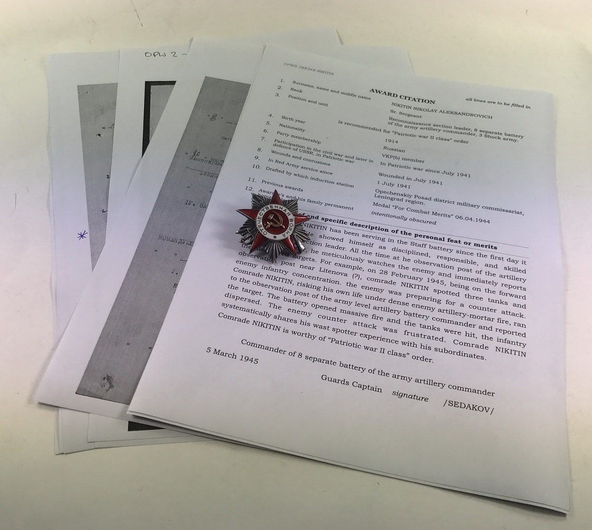 Soviet Union. Order of the Great Patriotic War 2nd Class with Research.. – Bild 1