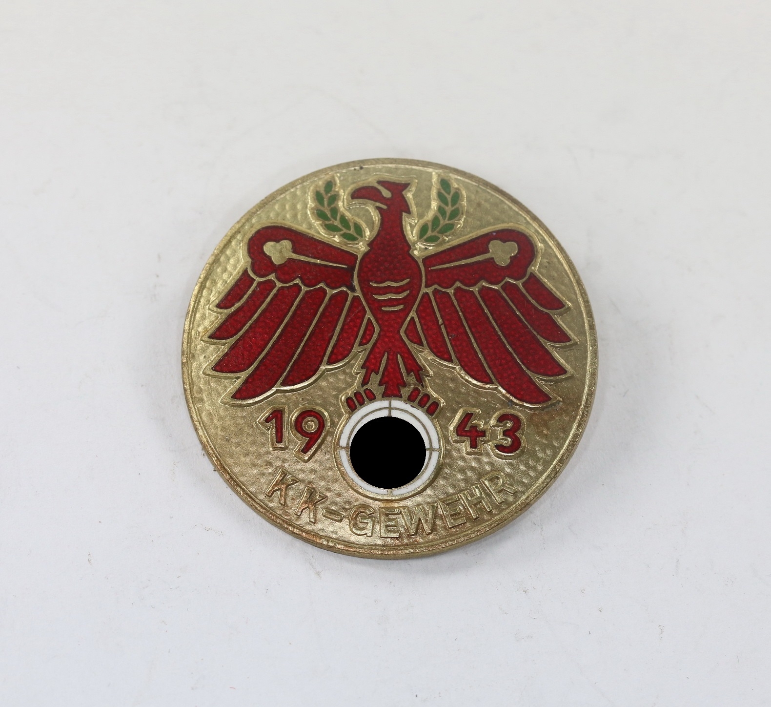  Standschützen Abzeichen, KK-Gewehr 1943 in Gold, Hst. O.Poellath Schrobenhausen – Bild 1