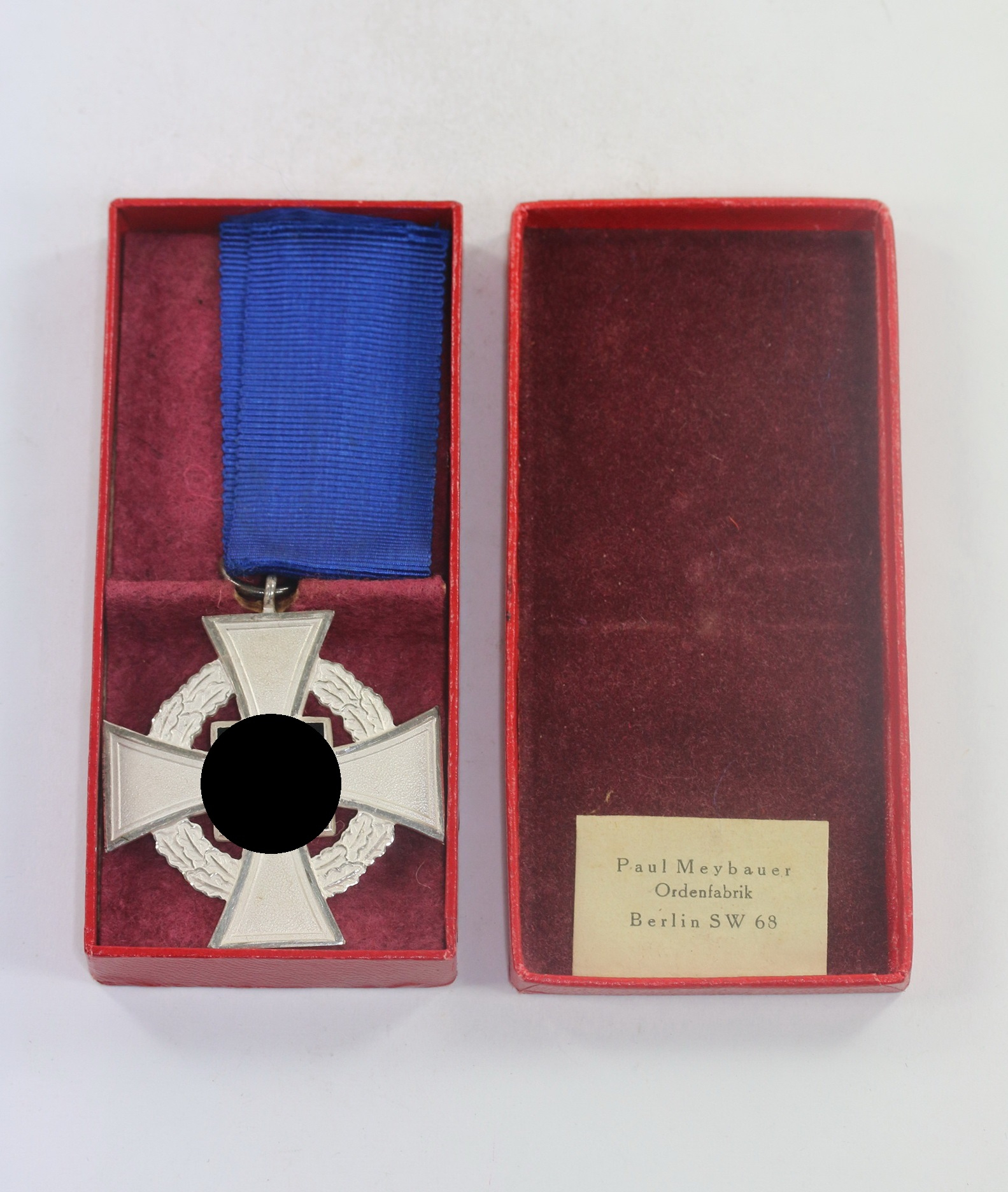 Cased Silver Civil Loyal Service Medal for 25 Years, Paul Meybauer Ordensfabrik Berlin SW68 – Bild 1