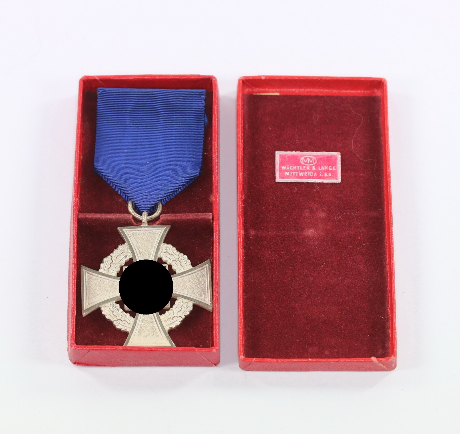 Treudienstehrenzeichen in Silber (25 Jahre), im Etui, Wächtler & Lange Miiweide i. SA. – Bild 1