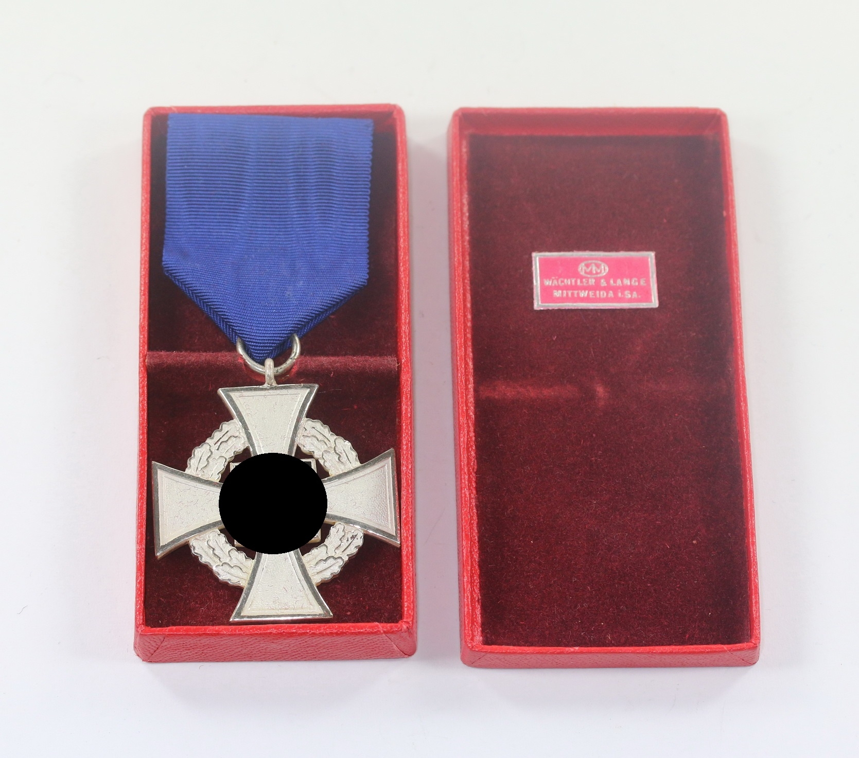 Cased Civil Silver Loyal Service Medal. Maker Wächtler & Lange Mittweida i. SA. - Für treue Dienste – Bild 1
