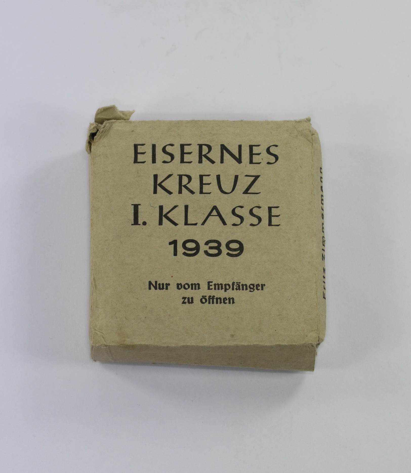  Umkarton Eisernes Kreuz 1. Klasse 1939, Fritz Zimmermann Ordensfabrik Stuttgart – Bild 1