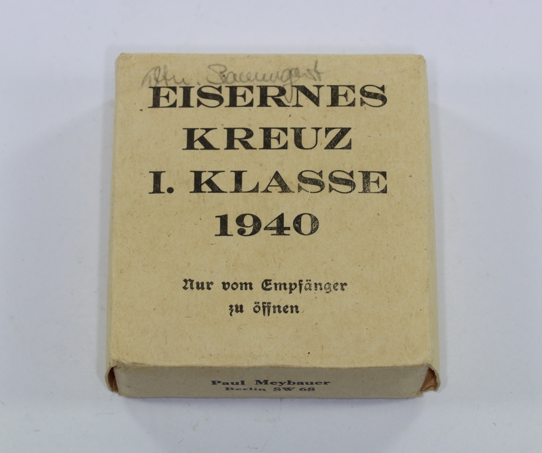 Outer Carton for the Iron Cross 1st Class 1940 (!), Mistake (!), Paul Meybauer Berlin SW 68. – Bild 1