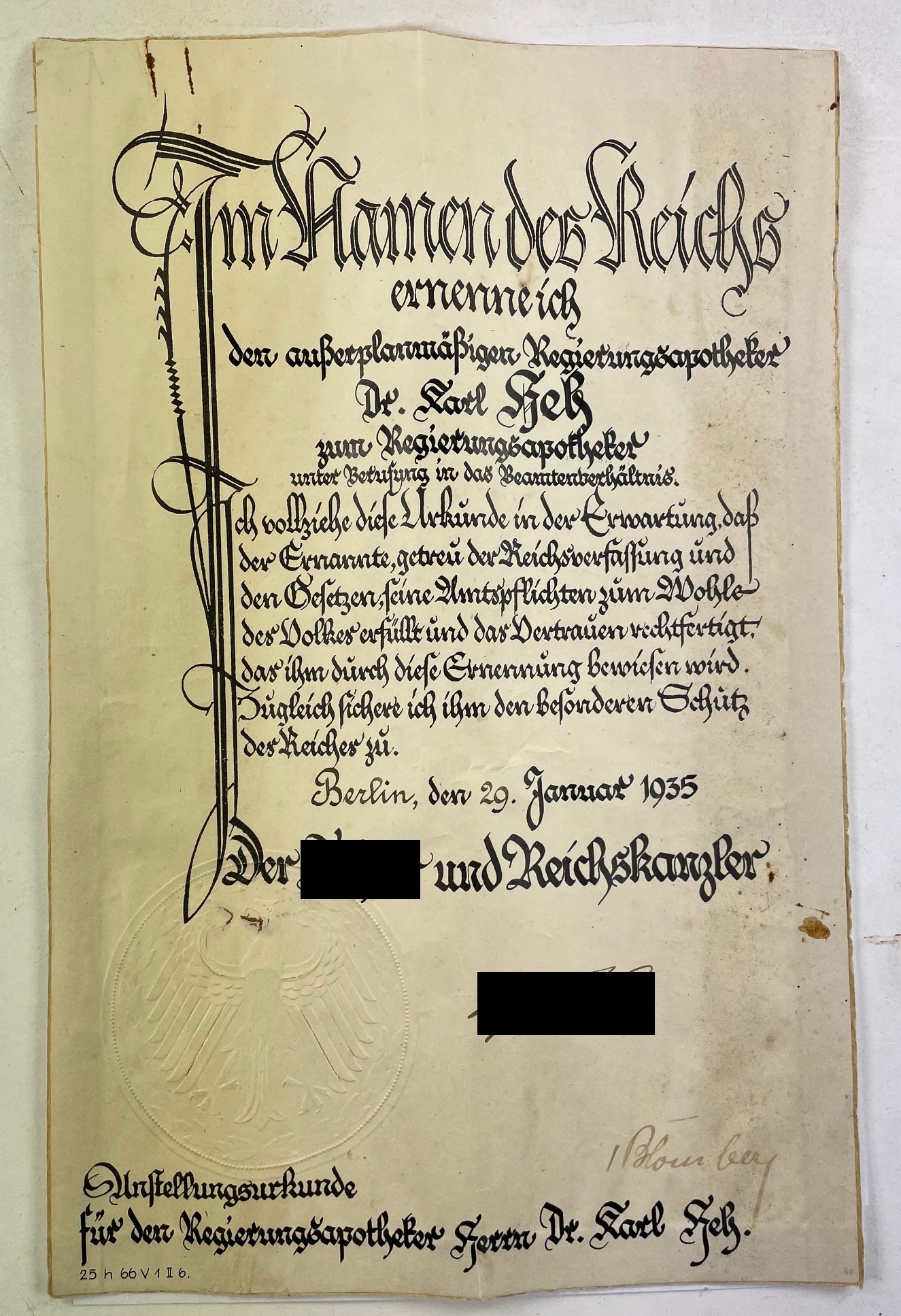 urkunde_original_tinten_unterschrift_adolf_hitler_1__1 Urkunde original (!) Tinten Unterschrift Adolf Hitler – Bild 1