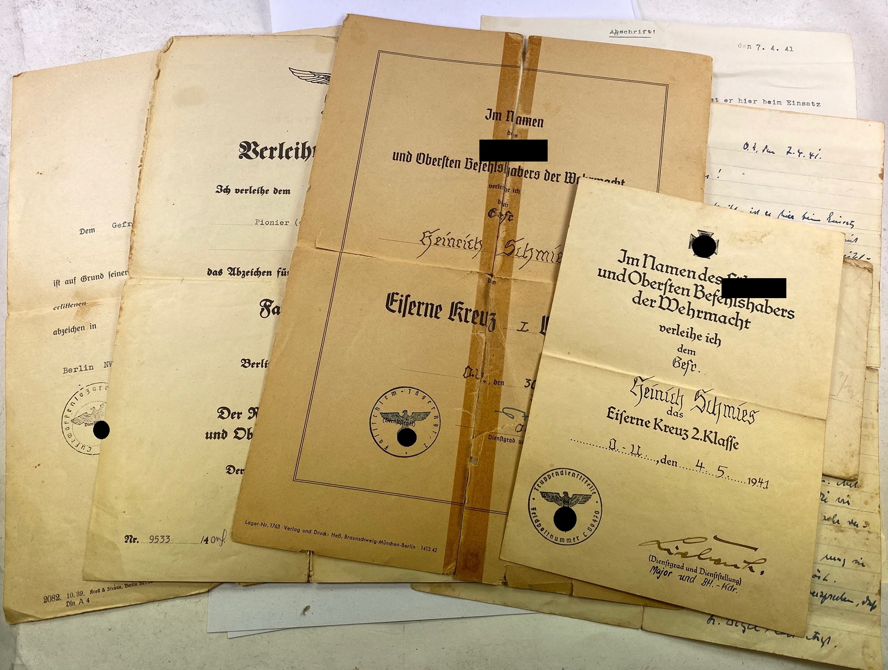 Urkunden Gruppe Fallschirmjäger Brücke von Korinth (!) – Bild 1