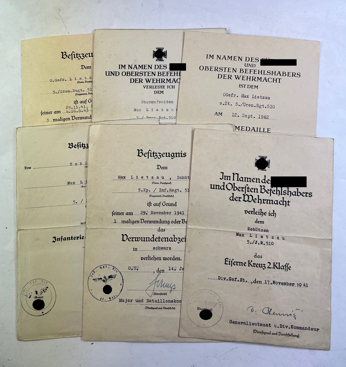 urkunden_gruppe_grenadier_grenadier_regiment_510_1__1_4nd Urkunden Gruppe Grenadier (Grenadier Regiment 510) – Bild 1