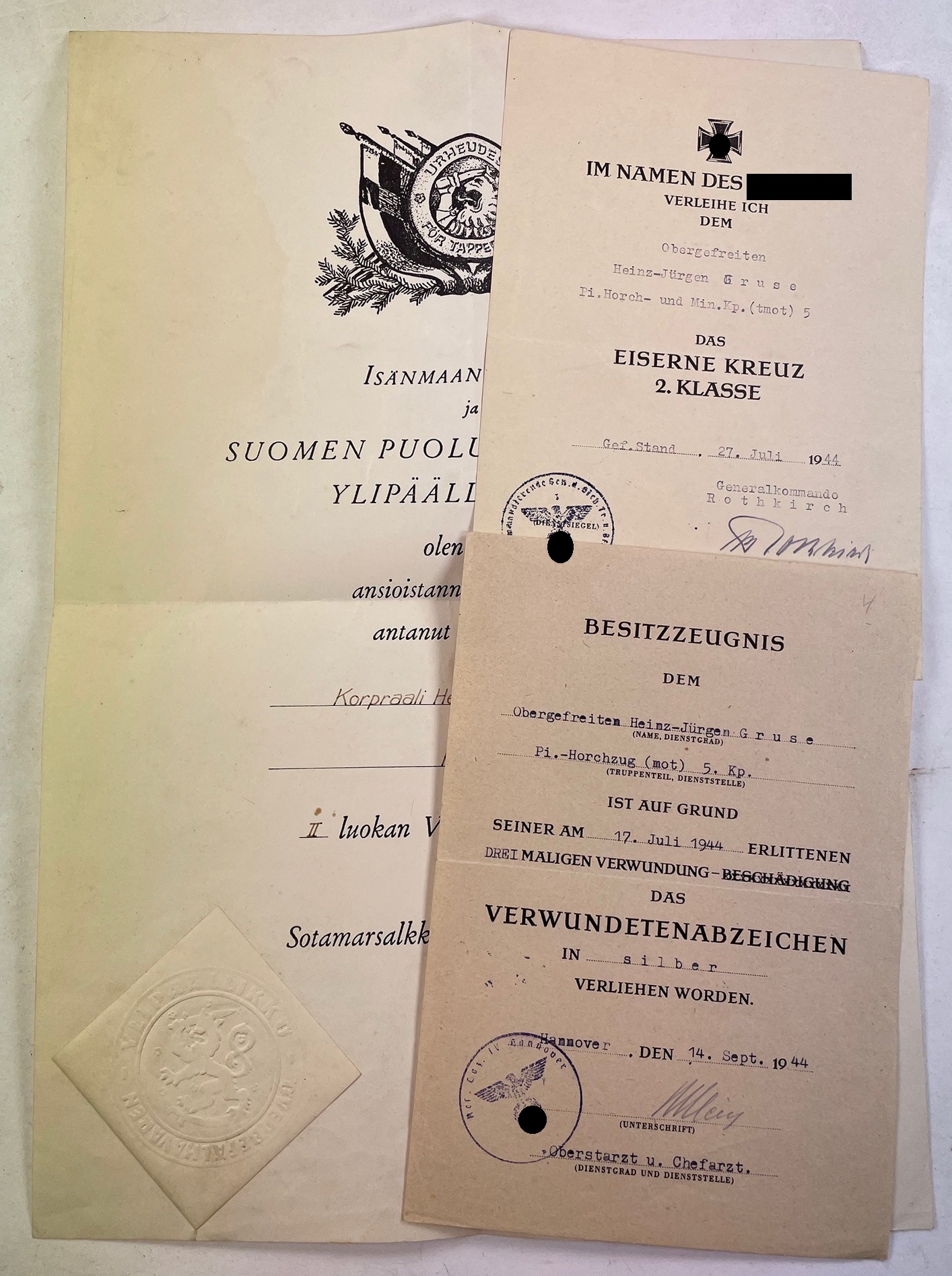 Document Group Pionier Horch- und Minenkompanie 5 / Generalkommando Rothkirch – Bild 1