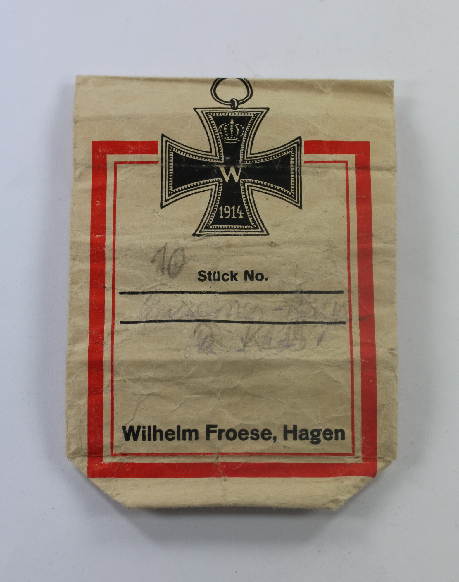 Sales Envelope for the Iron Cross 2nd Class 1914, Wilhelm Froese, Hagen – Bild 1