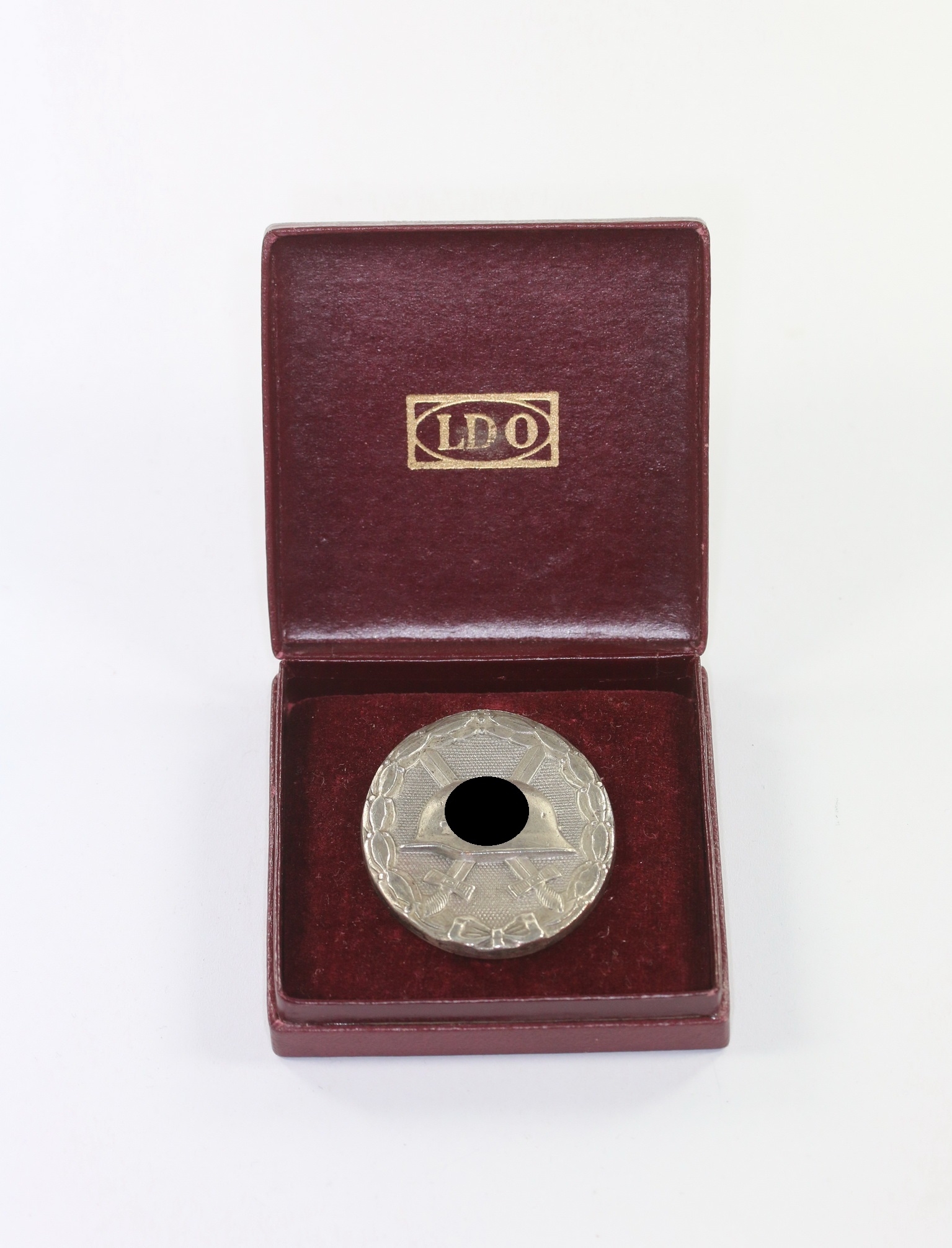 verwundetenabzeichen_in_silber_hst LDO Cased Silver Wound Badge. Maker L/18. – Bild 1