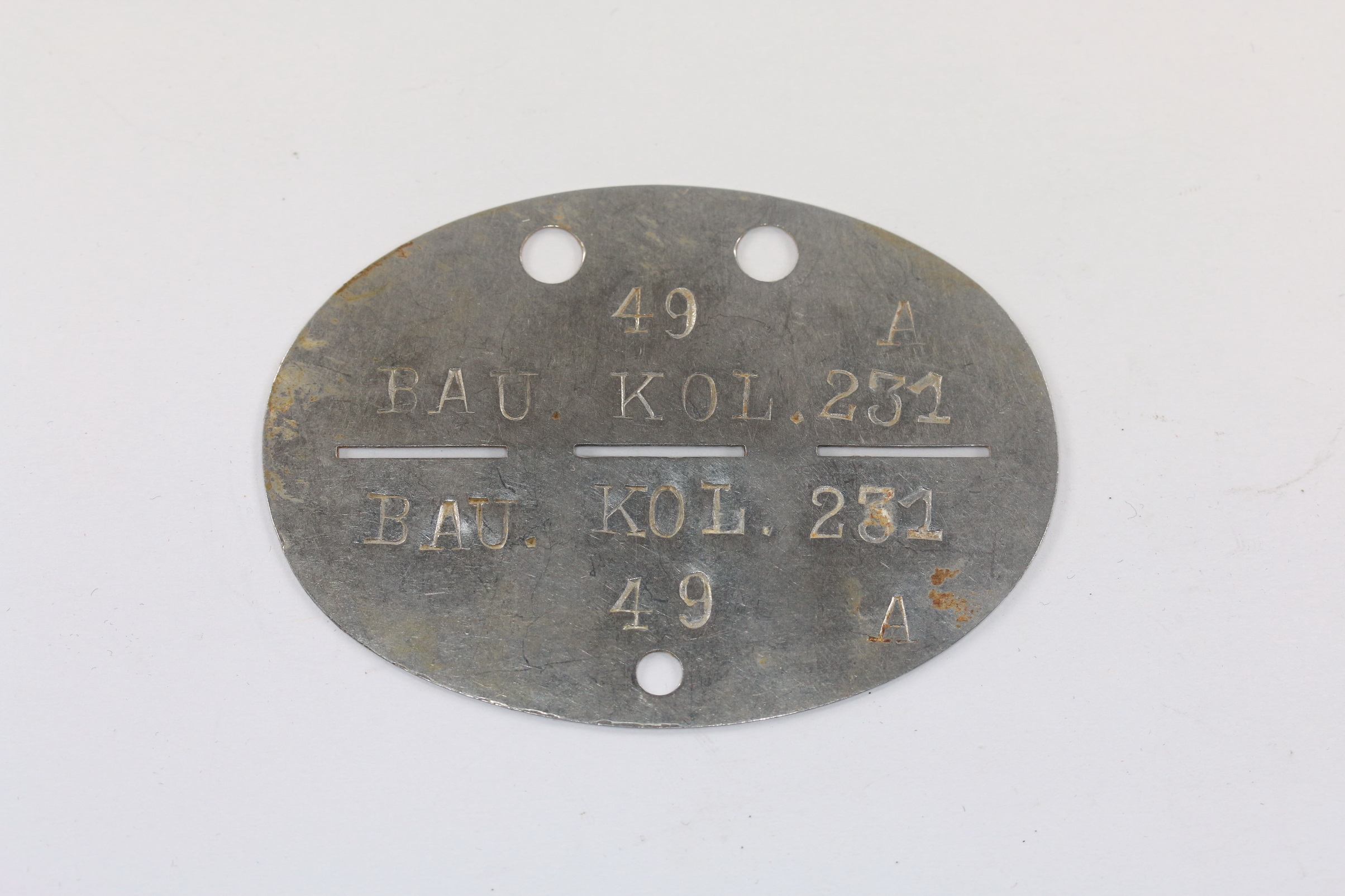 wehrmacht_heer_erkennungsmarke_bau_kolonne_231_1_ Army Identity Disc Bau Kolonne 231. – Bild 1
