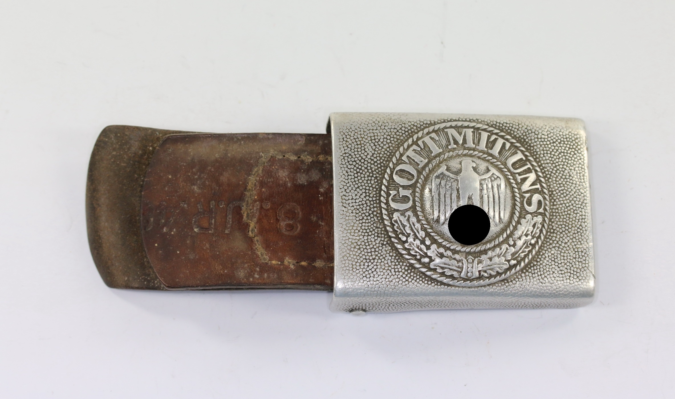 Wehrmacht Heer, Koppelschloß für Mannschaften, Hst. SRM und Truppenabnahme (!) – Bild 1