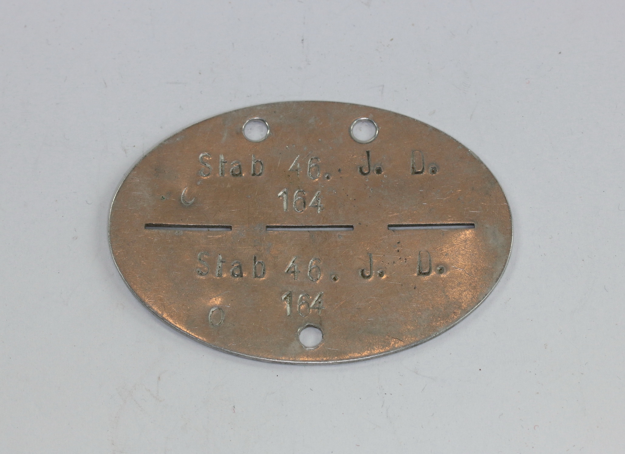 Wehrmacht Herr, Erkennungsmarke Stab 46 Infanterie Division (Stab 46. J.D.) – Bild 1