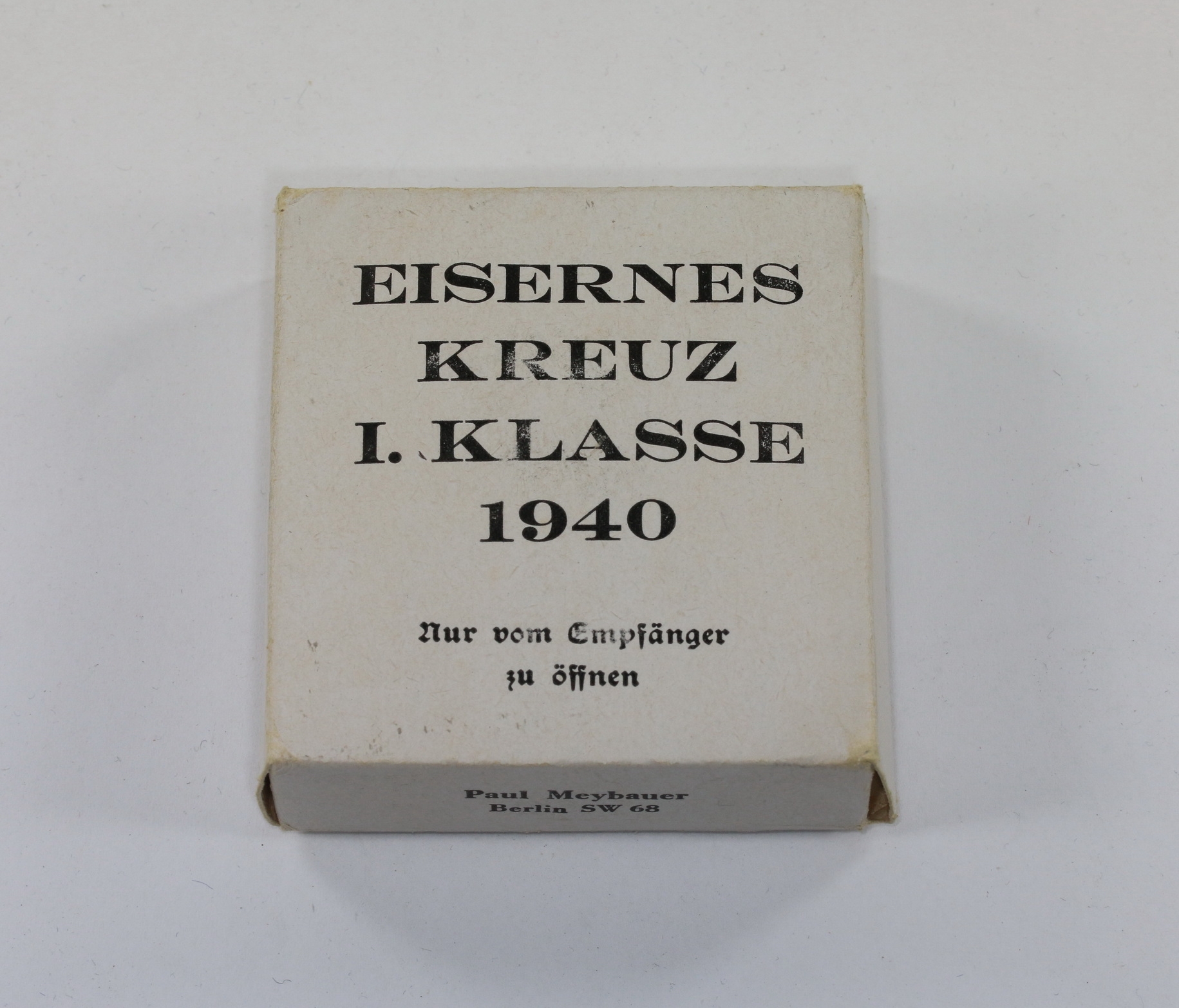 Outer Carton for the Iron Cross 1st Class 1939 with Wrong Date 1940 (!), Paul Meybauer Berlin SW 68 – Bild 1