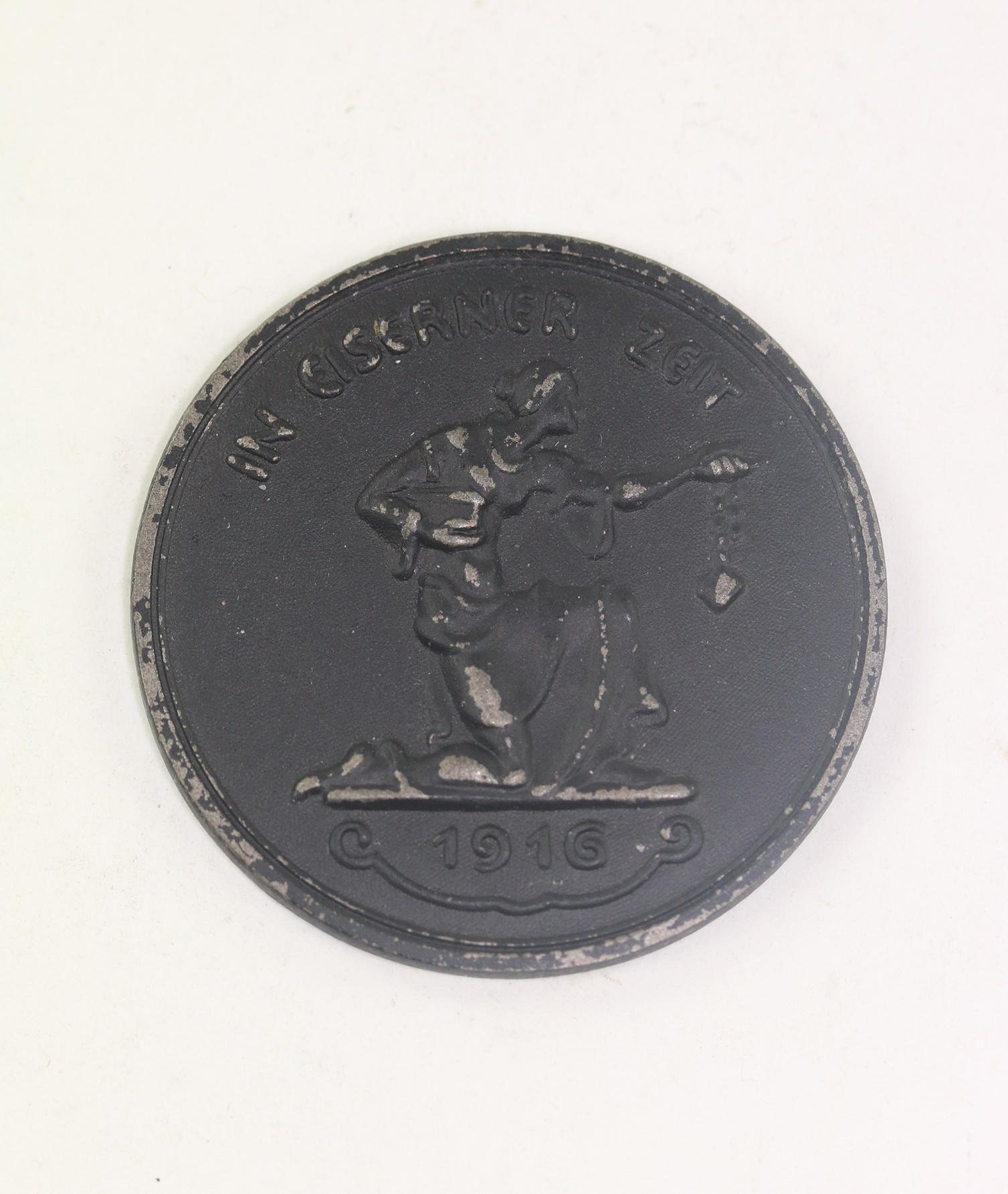 WW1 Table Medal - Gold gab ich zur Wehr Eisen nahm ich zur Ehr - In eiserner Zeit 1916 – Bild 1