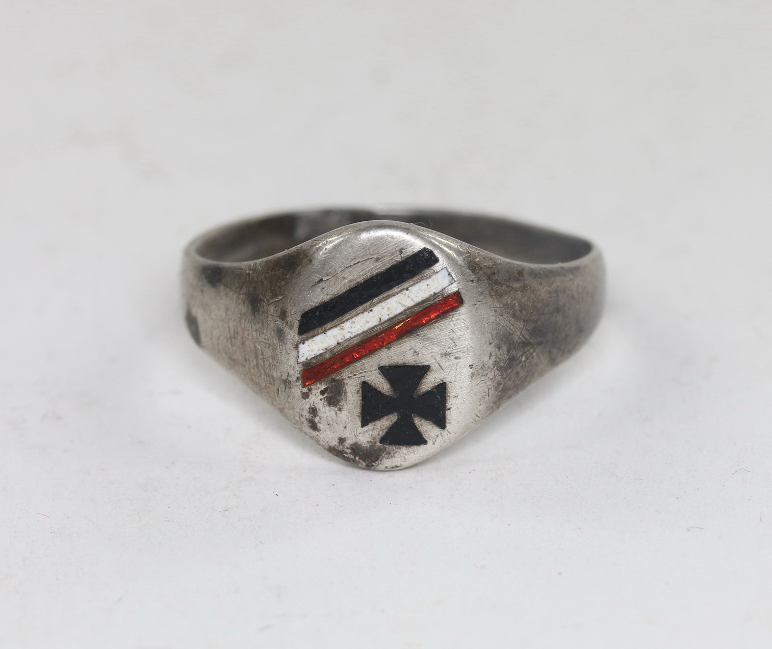 1 WW1 Patriotic Finger Ring, 800 Silver. – Bild 1