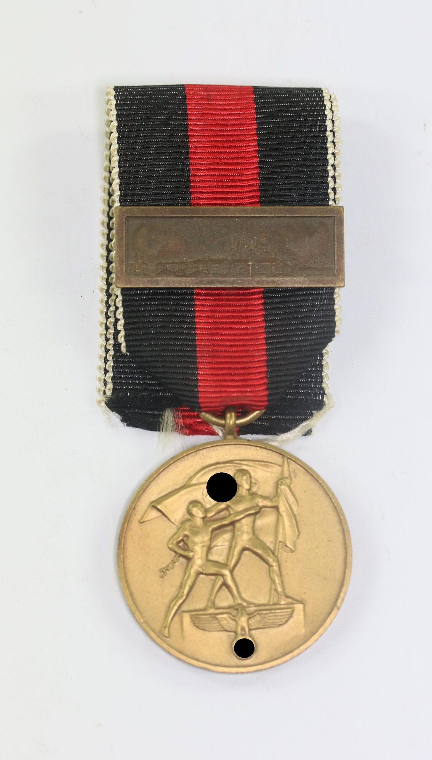 _anschlu_medaille_sudetenland_1 Anschlußmedaille Sudetenland (1. Oktober 1938), mit Spange Pragerburg – Bild 1