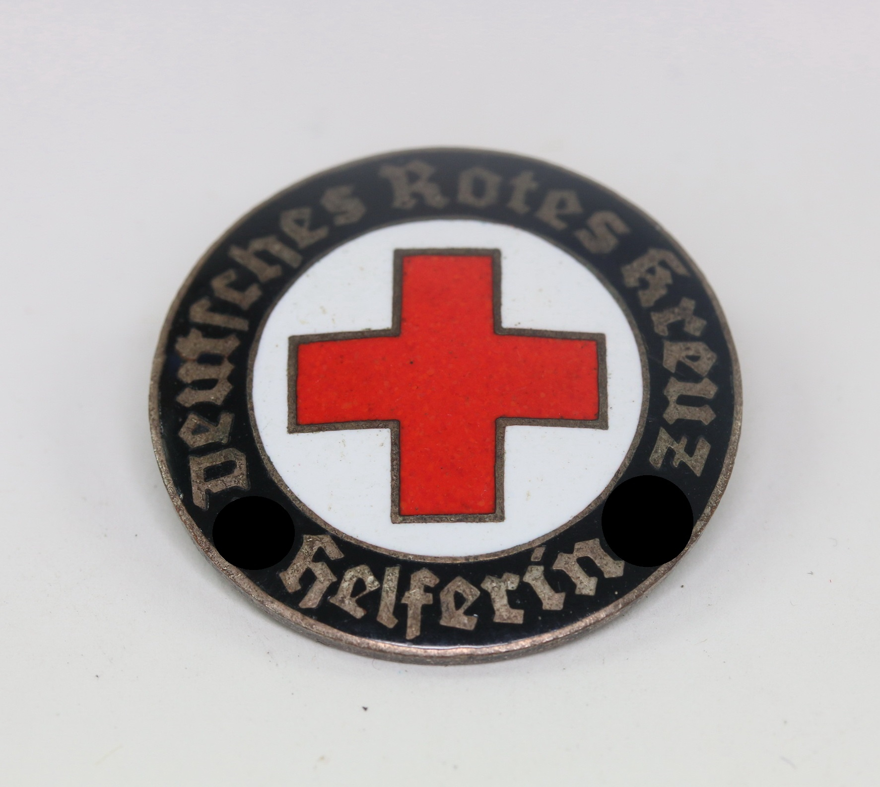 German Red Cross (DRK), Brooch for Female Auxiliaries. Maker HA (Hermann Aurich, Dresden) and Ges. Gesch. – Bild 1