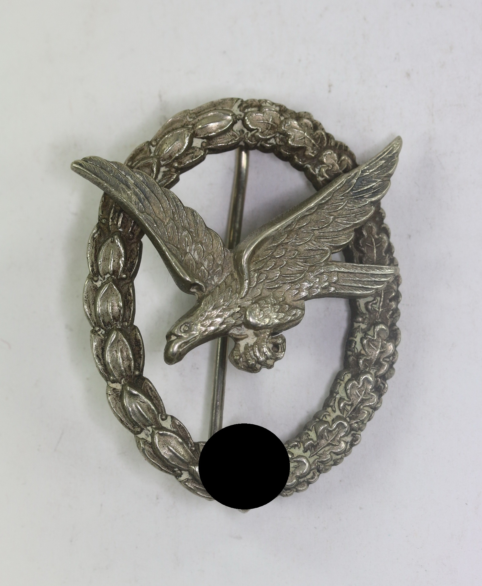 Luftwaffe Air Gunner & Radio Operator Badge. MakerJmme & Sohn Berlin, Neusilber (!) – Bild 1