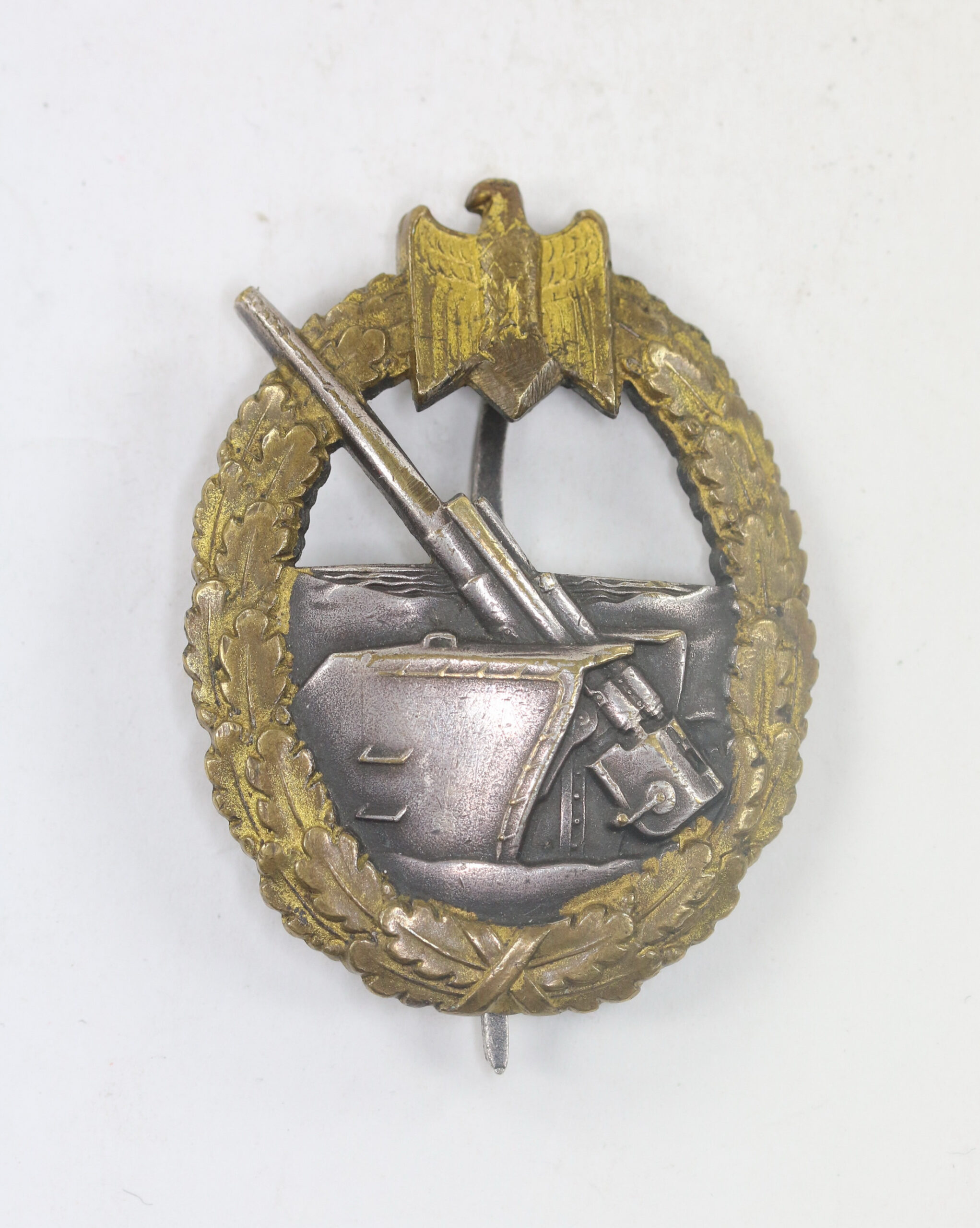 _k_stenartillerie_abzeichen_hst Küstenartillerie Abzeichen, Hst. Schwerin Berlin, Kriegsgefangenschaft (!) – Bild 1