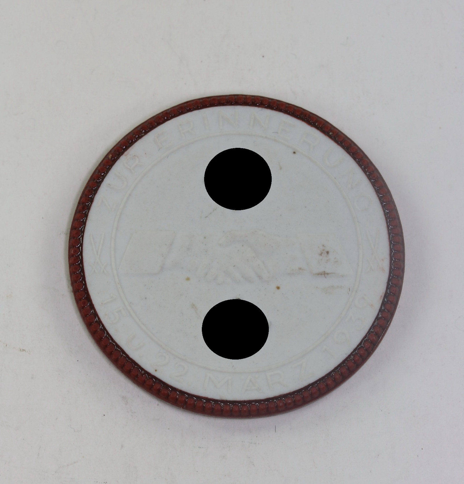  Meissen Table Medal, Zur Erinnerung 15. u. 22. März 1939 - Ein Volk ein Reich ein Führer – Bild 1