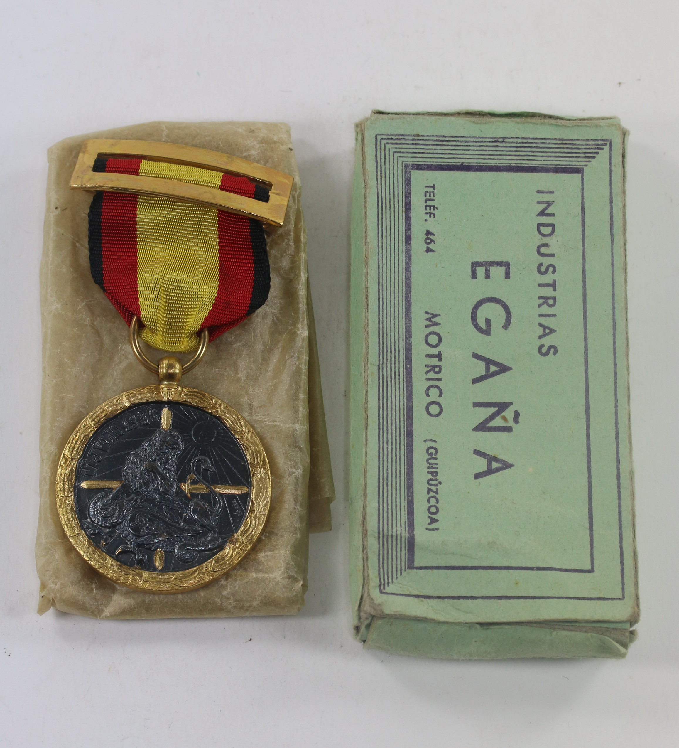 _spanien_medalla_de_la_campa_a_in_verleihungsschatel_egana_legion_condor_1_ Spanien, Medalla de la Campaña, in Verleihungsschatel Egana (Legion Condor) – Bild 1