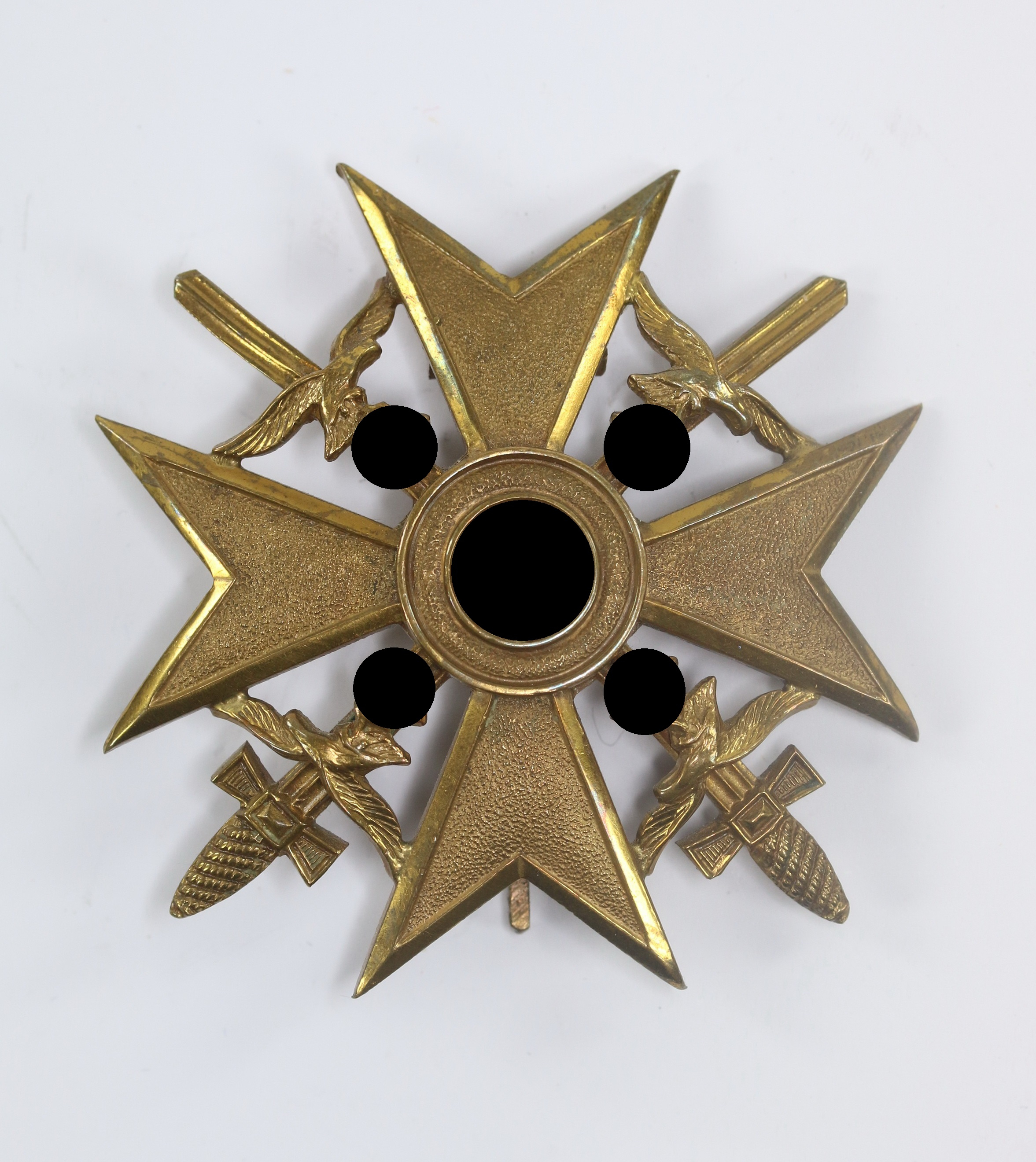 Spanienkreuz in Bronze mit Schwerterm, C.E. Juncker, Berlin – Bild 1