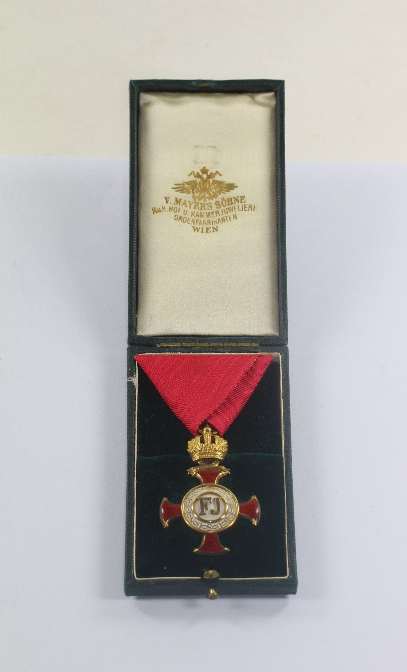 Österreich (K.u.K.), Franz Joseph-Orden-Goldenes Verdienstkreuz mit der Krone, im Etui – Bild 1