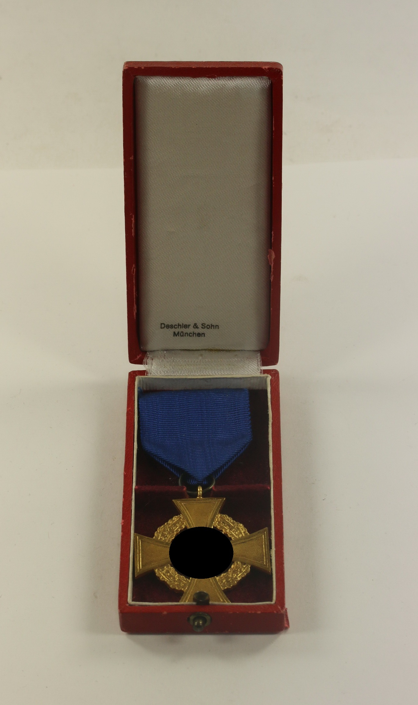 Cased Gold Loyal Service Medal for 40 Years, Deschler & Sohn München – Bild 1